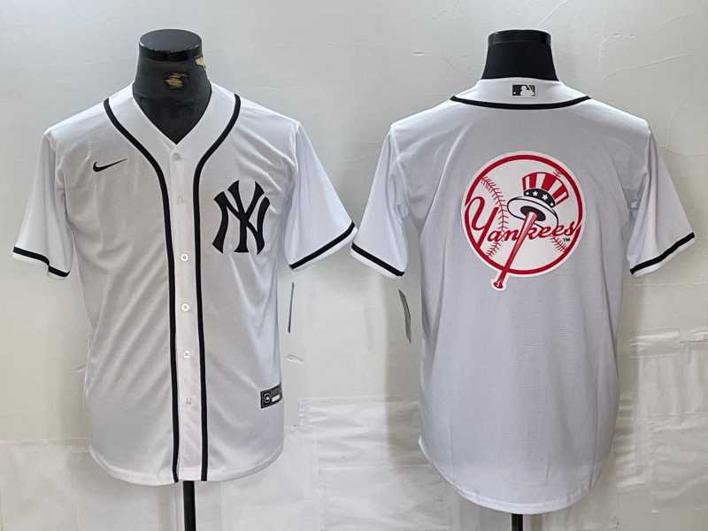 Men%27s New York Yankees Blank White Cool Base Stitched Jerseys->new york yankees->MLB Jersey